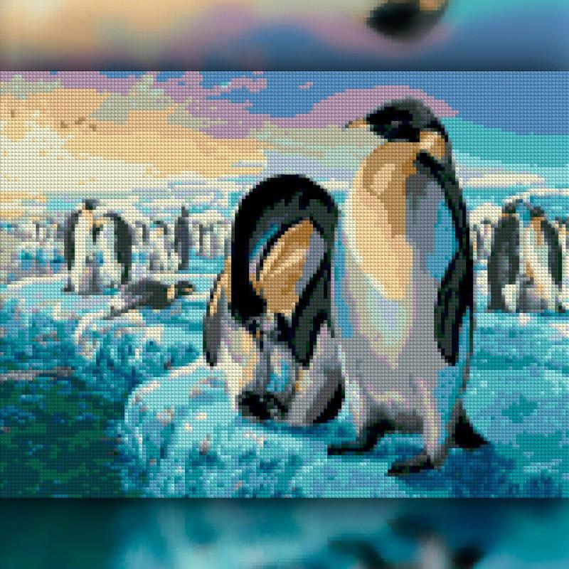 Алмазная мозаика The Wortex Diamonds Пингвины 50x60 см (TWD20021XL)