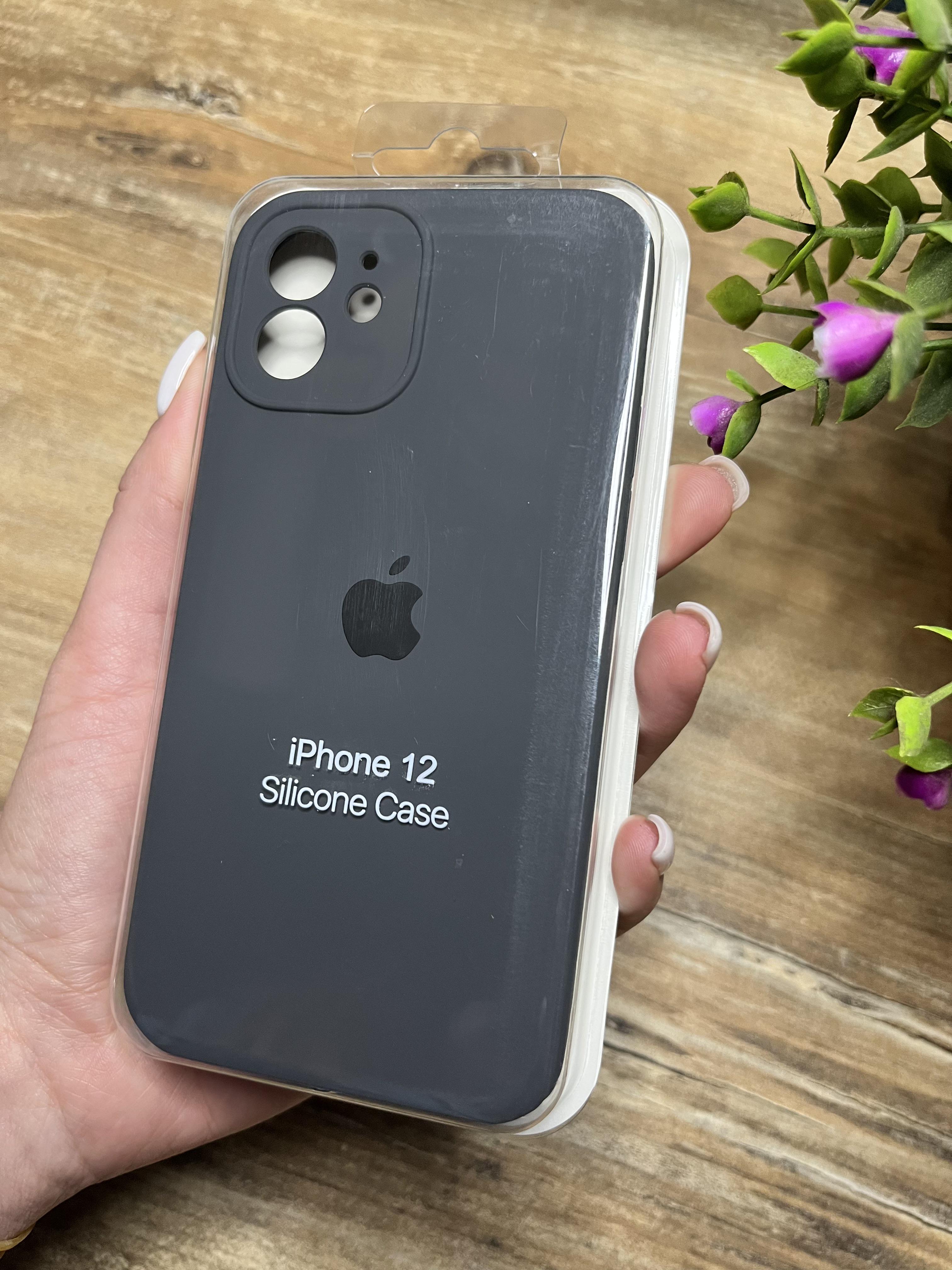 Чехол накладка на iPhone (Айфон) 12 квадратные борта silicone case full camera Apple Чехол накладка на iPhone (Айфон) 12 квадратные борта silicone case full camera Apple