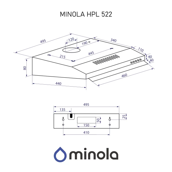 Вытяжка Minola HPL 522 WH (1665085) - фото 14