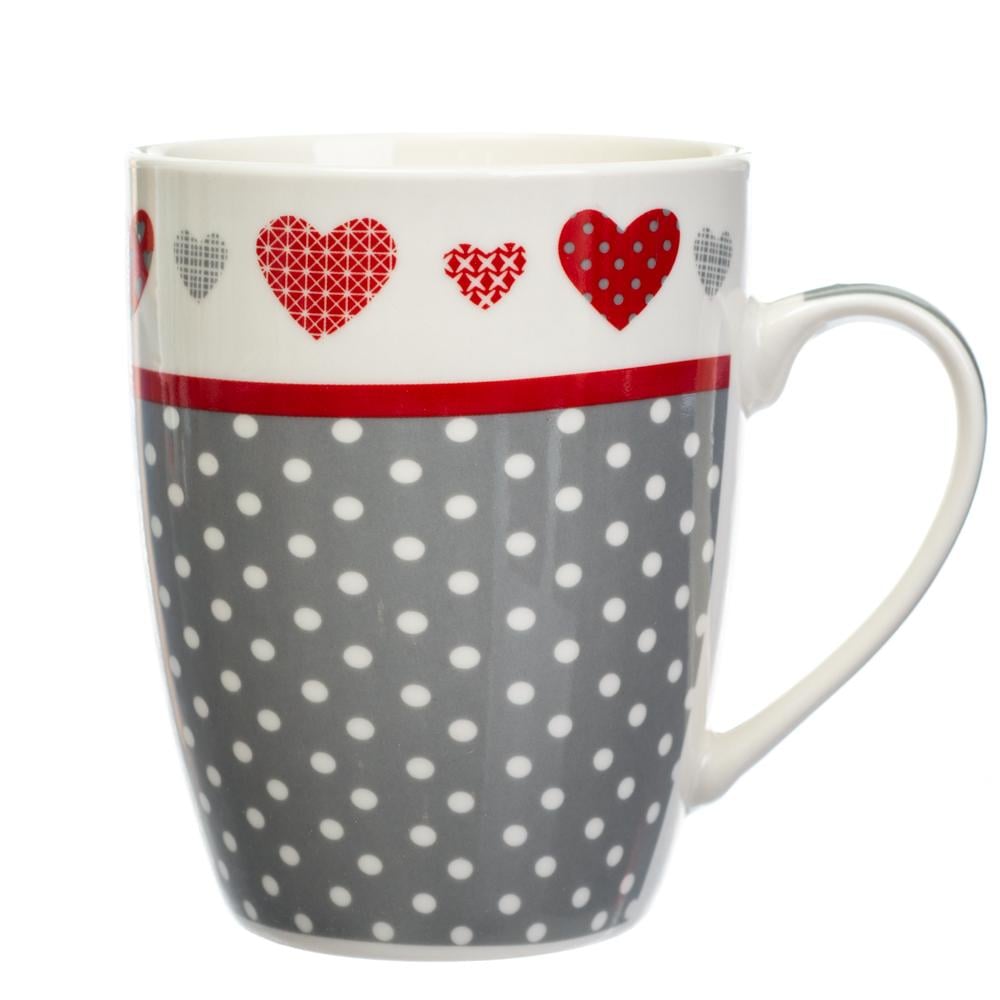 Кружка керамическая Elisey Hearts 350 мл Серый в горошек (8803-017)