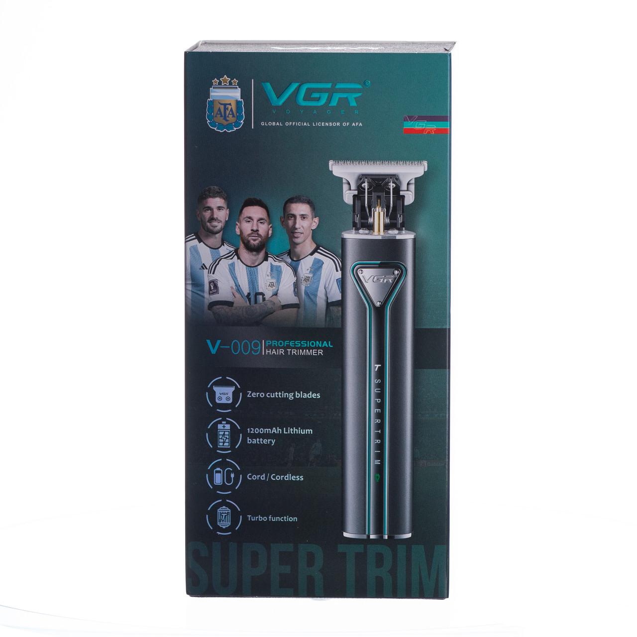 Триммер для стрижки волос VGR V-009 аккумуляторный 4 насадки Черный (7353) - фото 15