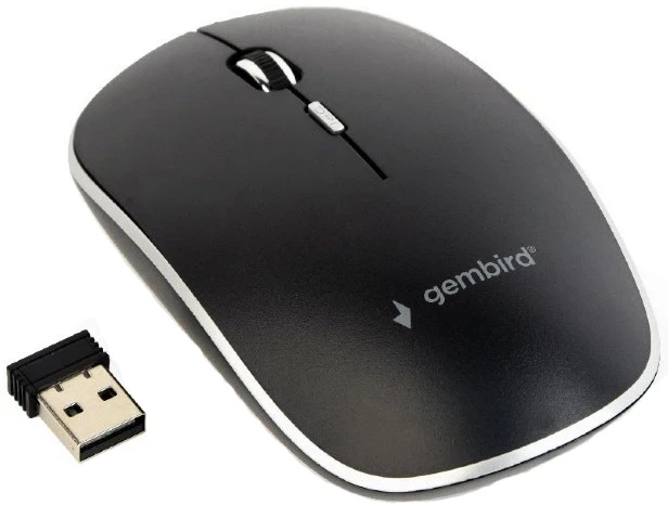Компьютерная мышка беспроводная Gembird MUSW-4B-01 1600 dpi USB 2xAAА Черный (MUSW-4B-01)