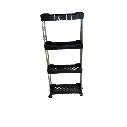 Этажерка на колесиках на колесах 4 яруса 85х35х13 см Черный (23864248)