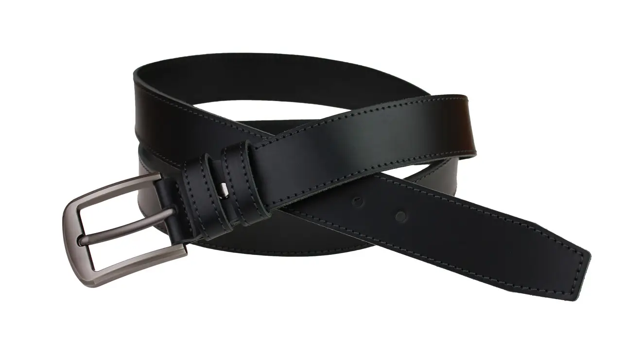 Ремінь Freeskin шкіряний з однією прошивкою по периметру 115-150 см Темно-коричневий (82102) - фото 1