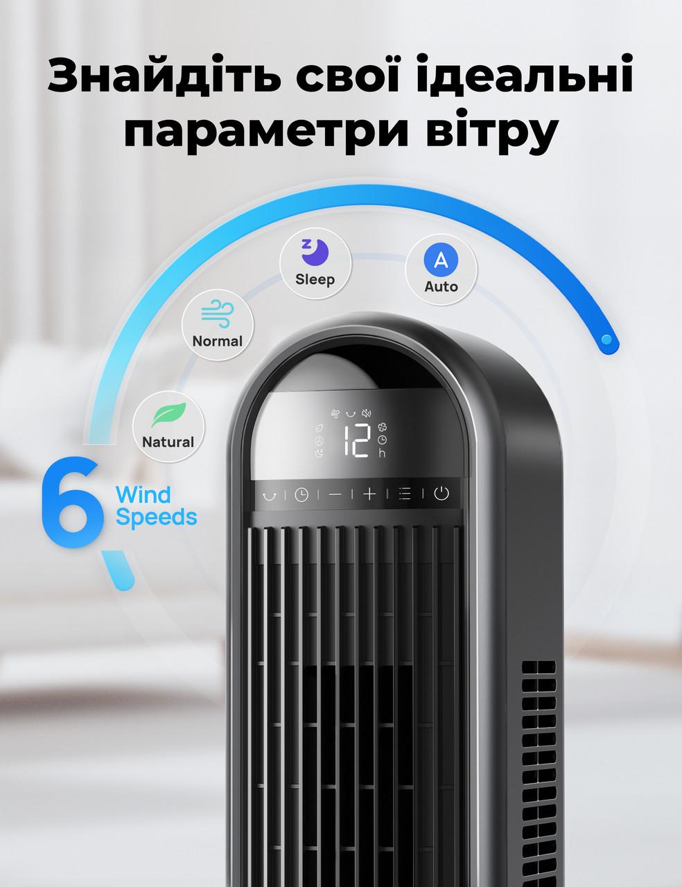 Вентилятор баштовий Cruiser DR-HTF019 DREO 6 швидкостей 106 см 90° 30дБ пульт - фото 4