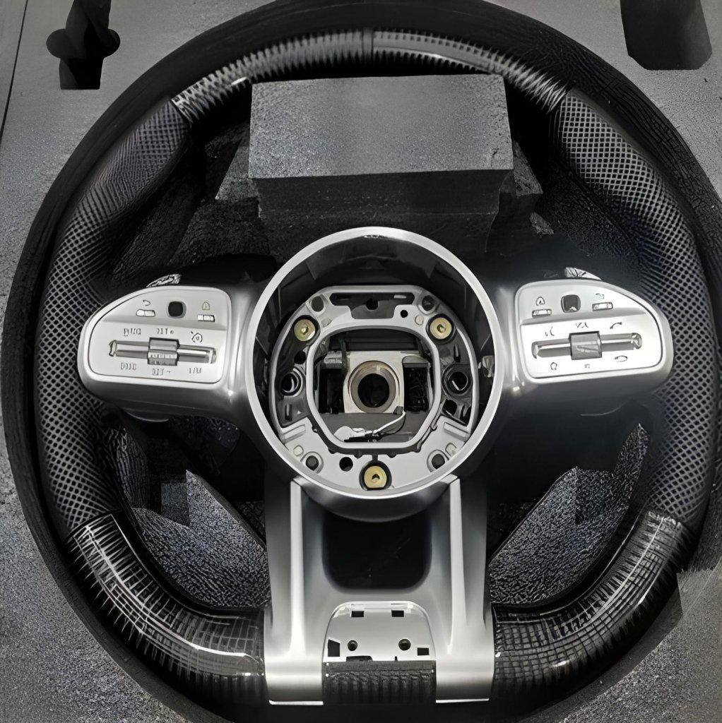 Руль AMG 2018-Style Карбон серые кнопки 3pin GBT для Mercedes S-сlass W222 Черный