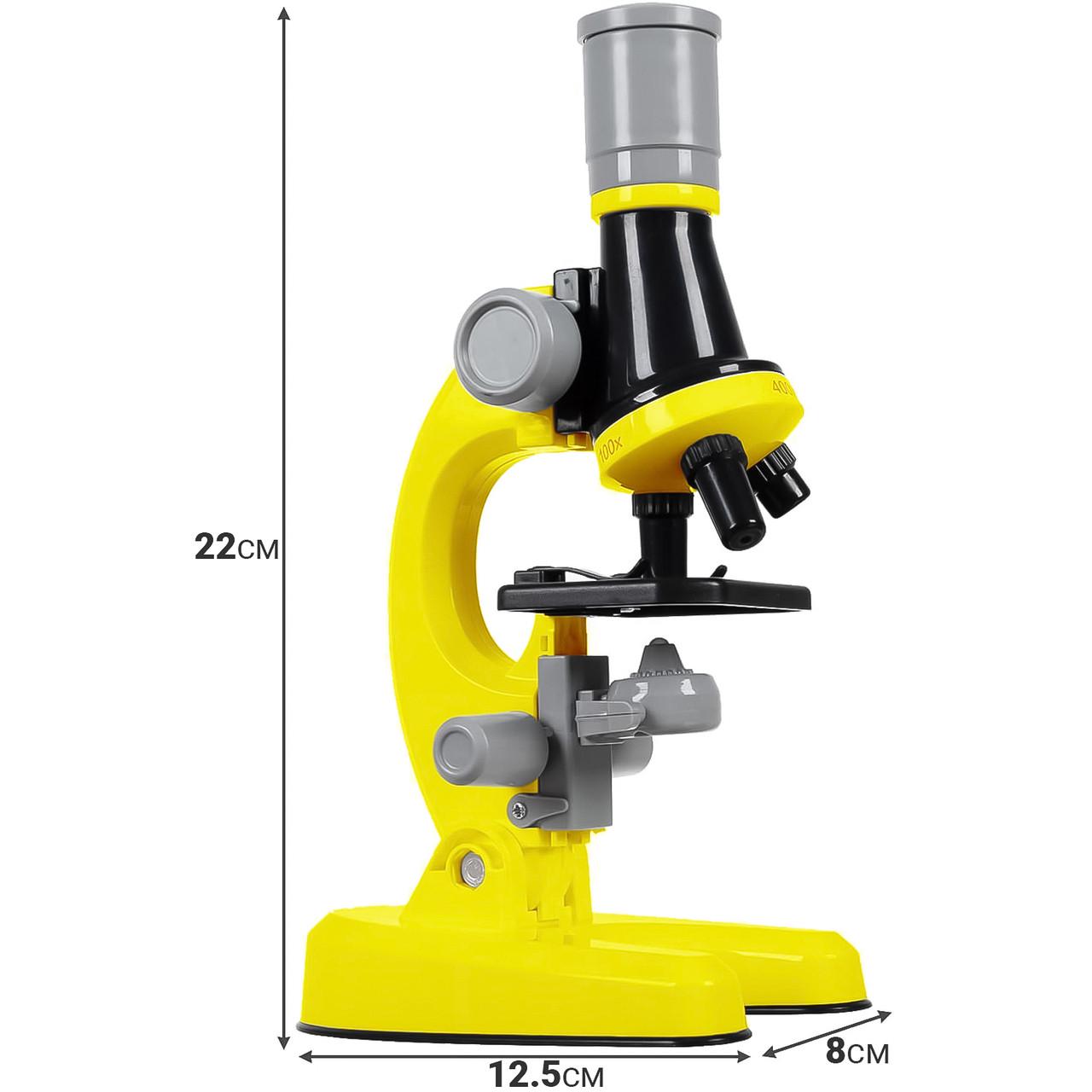 Микроскоп детский OEM 1012A-1 с увеличением 1200х Желтый - фото 5 Микроскоп детский OEM 1012A-1 с увеличением 1200х Желтый - фото 5