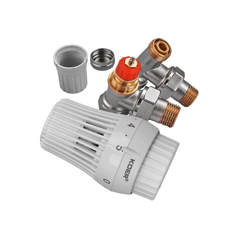 Комплект для підключення радіатора KOER SET-23 кутовий з термоголовкою клікове кріплення 1/2" (KR5284) - фото 2 Комплект для підключення радіатора KOER SET-23 кутовий з термоголовкою клікове кріплення 1/2" (KR5284) - фото 2