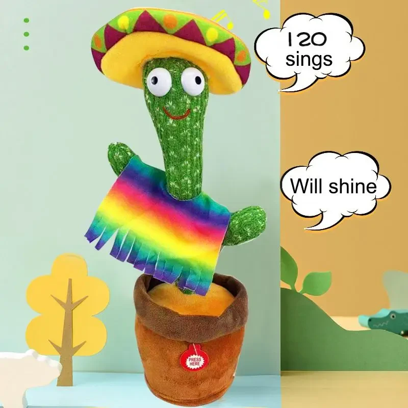 Іграшка м'яка Танцюючий кактус музикальний LED підсвітка (2727544318) - фото 3