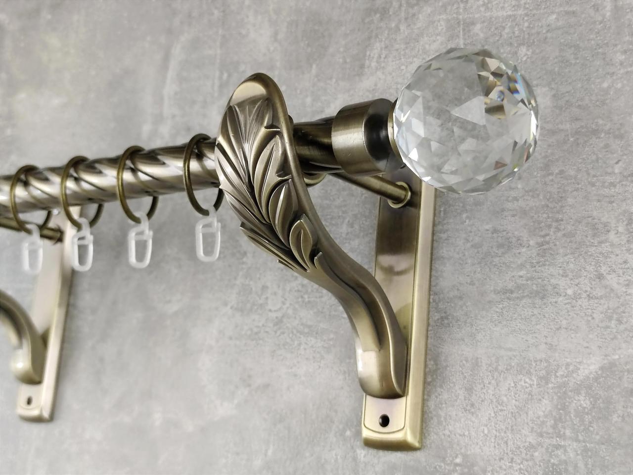 Карниз MStyle Люмиера металлический для штор однорядный 25 мм крученый 240 см Антик (5010864)