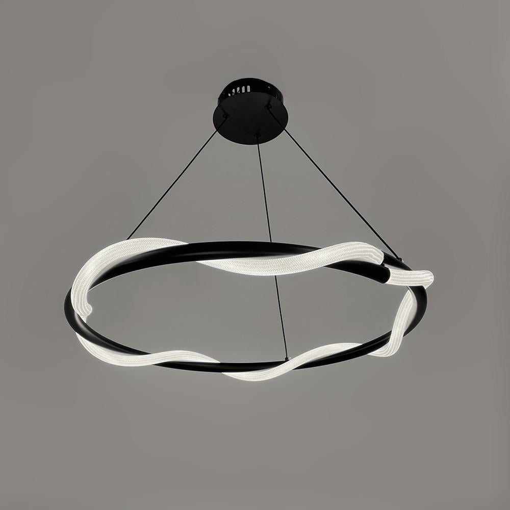 Люстра із чорним кільцем та обплетеним неоном Ø 80 см (JU 25-800 BK) - фото 2 Люстра із чорним кільцем та обплетеним неоном Ø 80 см (JU 25-800 BK) - фото 2