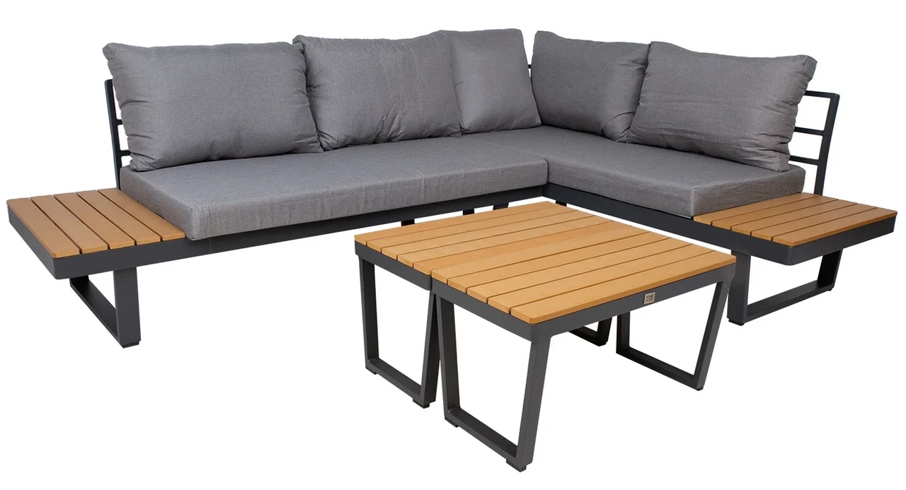 Комплект уличной мягкой мебели в стиле LOFT с металлическим каркасом Серый (KS-1357)