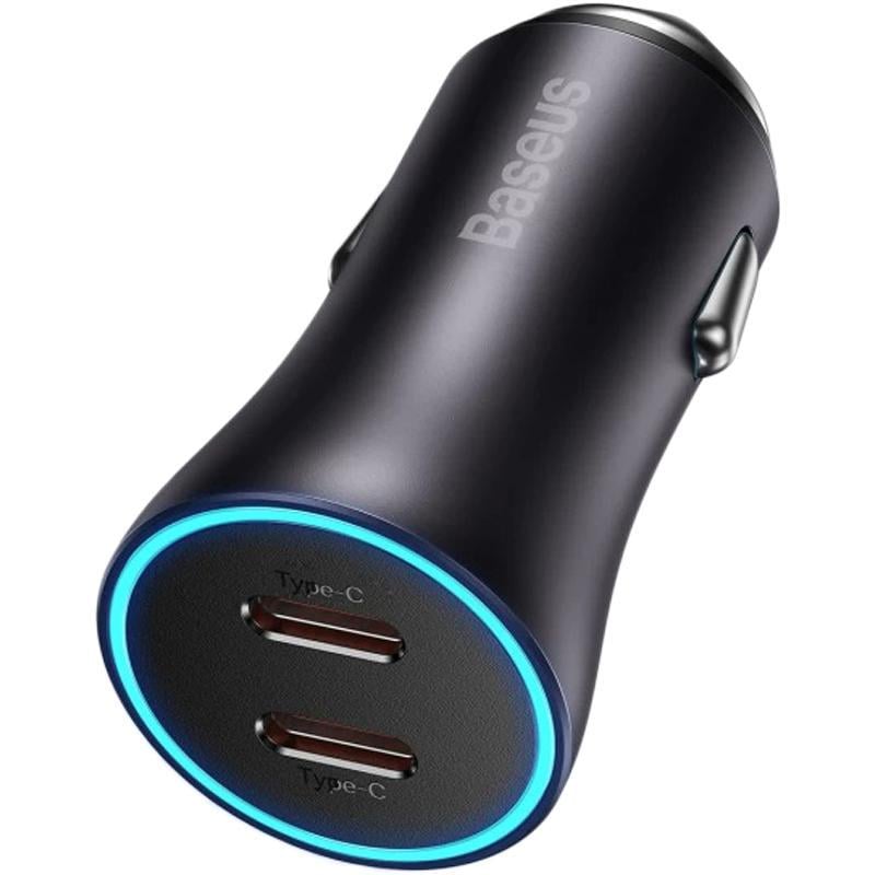 Зарядний пристрій автомобільний BASEUS Golden Contactor Pro 2Type-C 40W Dark Grey (CGJP000013)
