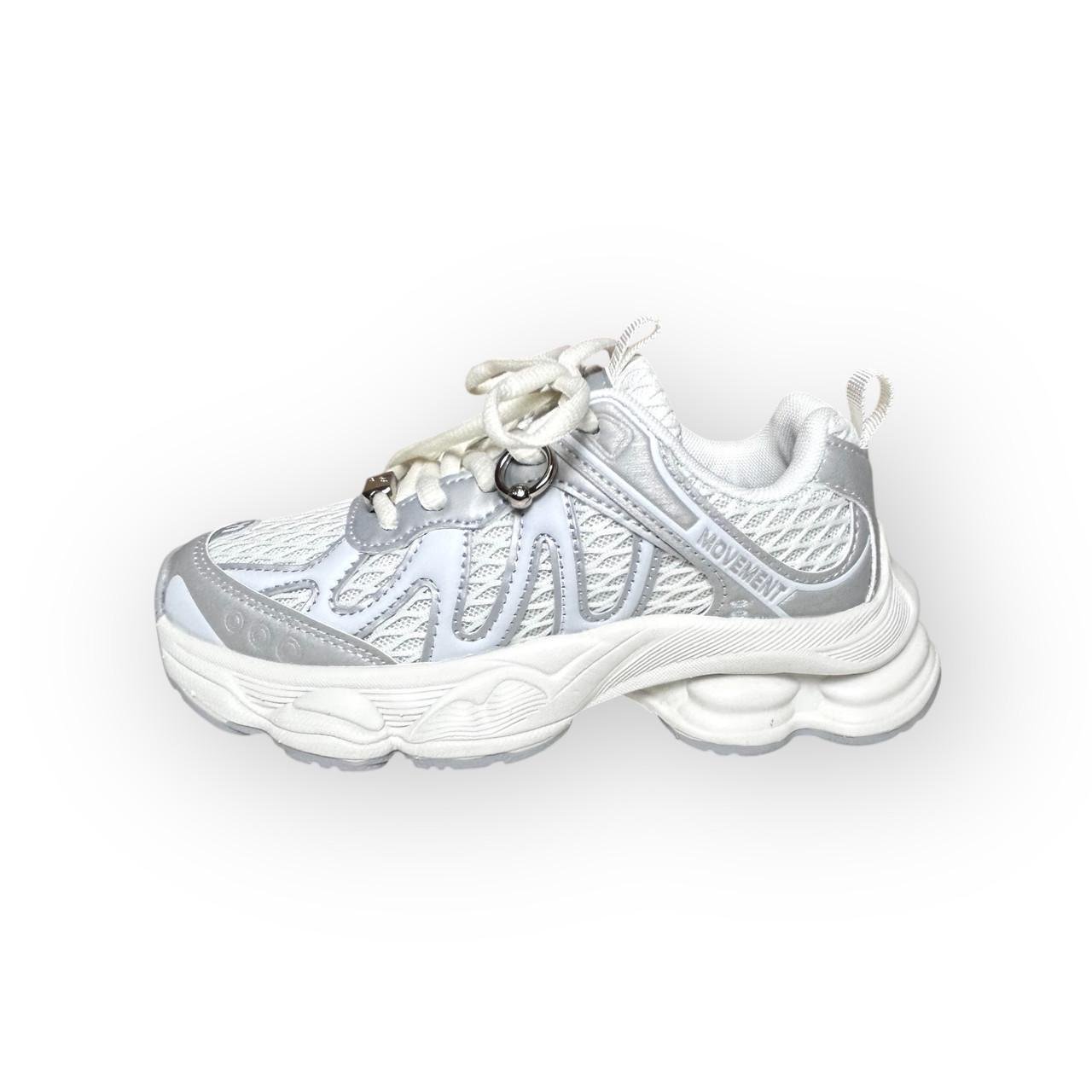 Кросівки дитячі для дівчинки Jong Golf зі сріблястими вставками/сітка р. 38-24,2 см Білий (31043317)