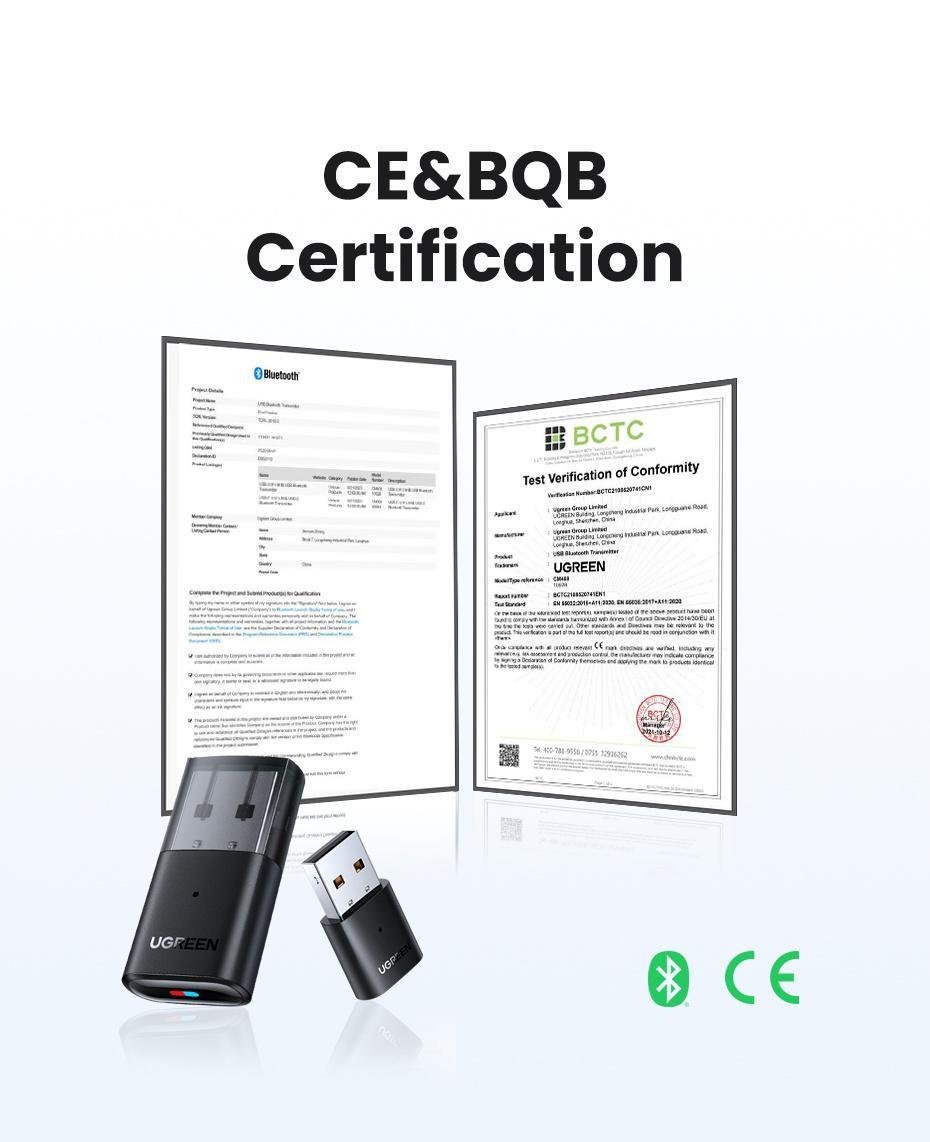 Адаптер UGREEN Bluetooth 5.0 передавач USB для PS4/4 Pro/5/Nintedo Switch/PlayStation Чорний (10928) - фото 10