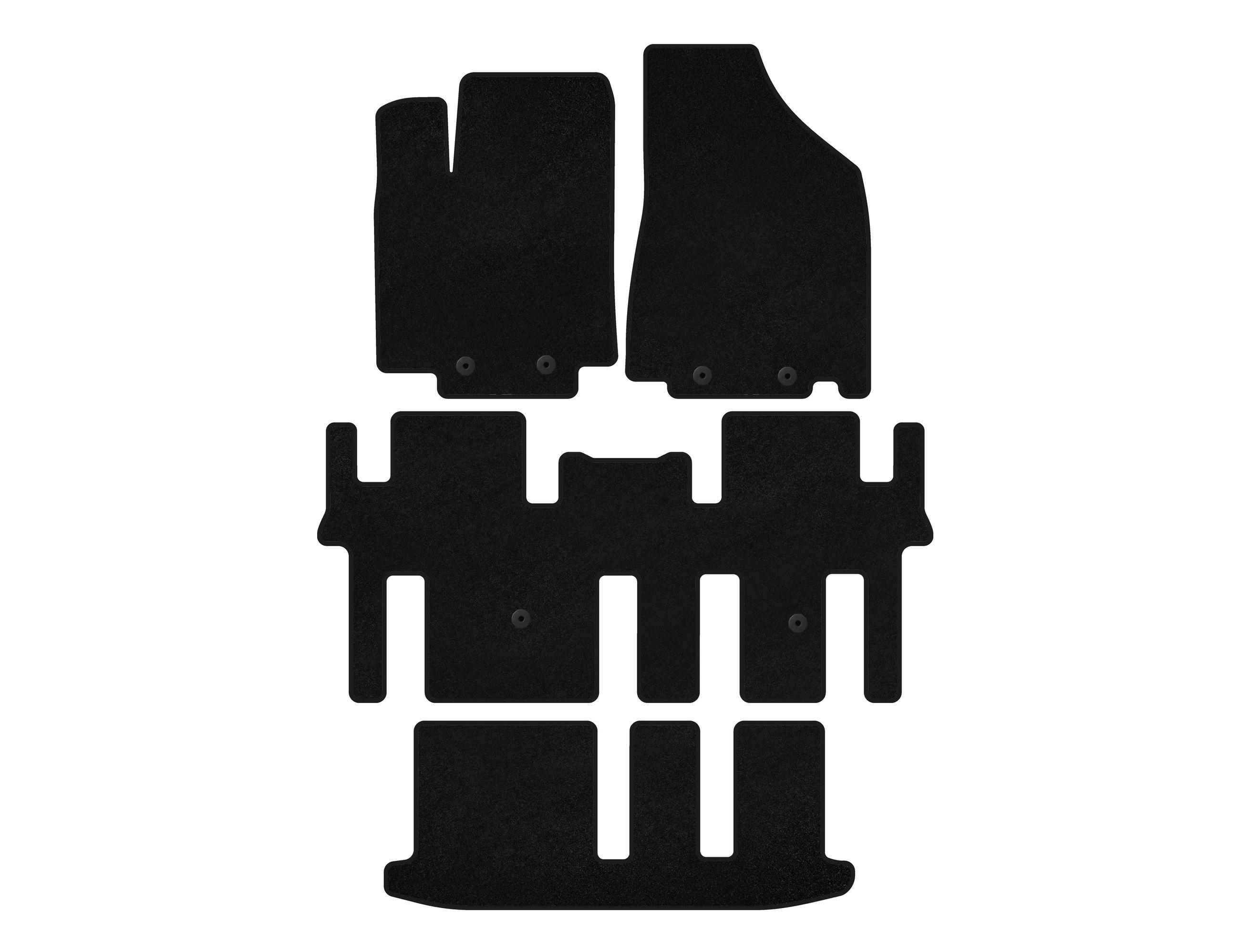 Коврики Digital Designs 3 ряда для Nissan Pathfinder R52 2012-2021 рр. ткань Черный (190455)