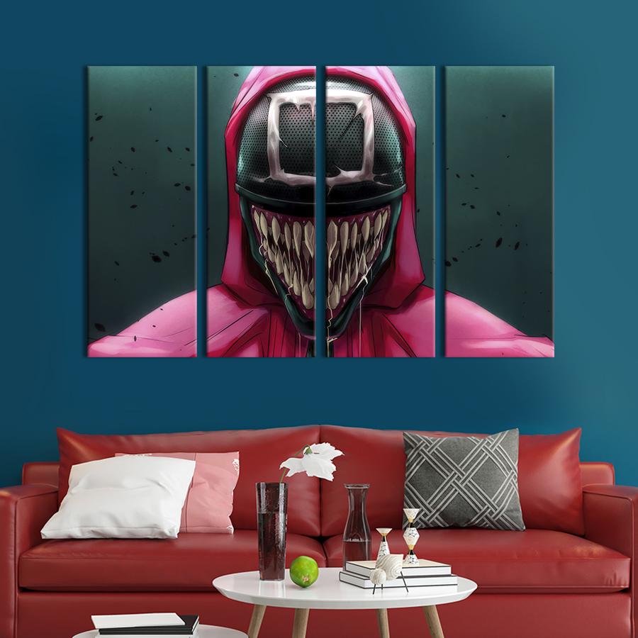 Картина модульная из 4 частей Микс Венома и Игры в кальмара L 149x93 см (746-41)