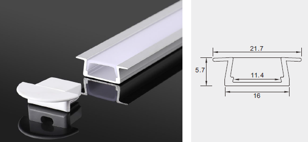Профіль для світлодіодної стрічки врізний 3000x6x22 мм (28342) - фото 2 Профіль для світлодіодної стрічки врізний 3000x6x22 мм (28342) - фото 2