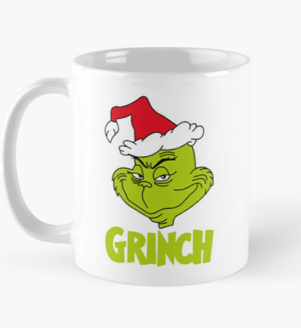 Чашка керамическая с принтом Grinch Гринч новогодний 330 мл Белый