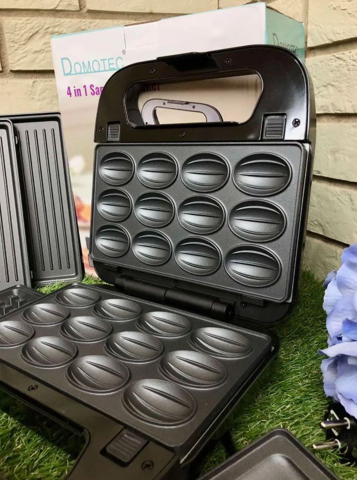 Вафельница-сэндвичница Domotec SI-234B со сменными панелями универсальная 4в1 800W Черный (31431779)