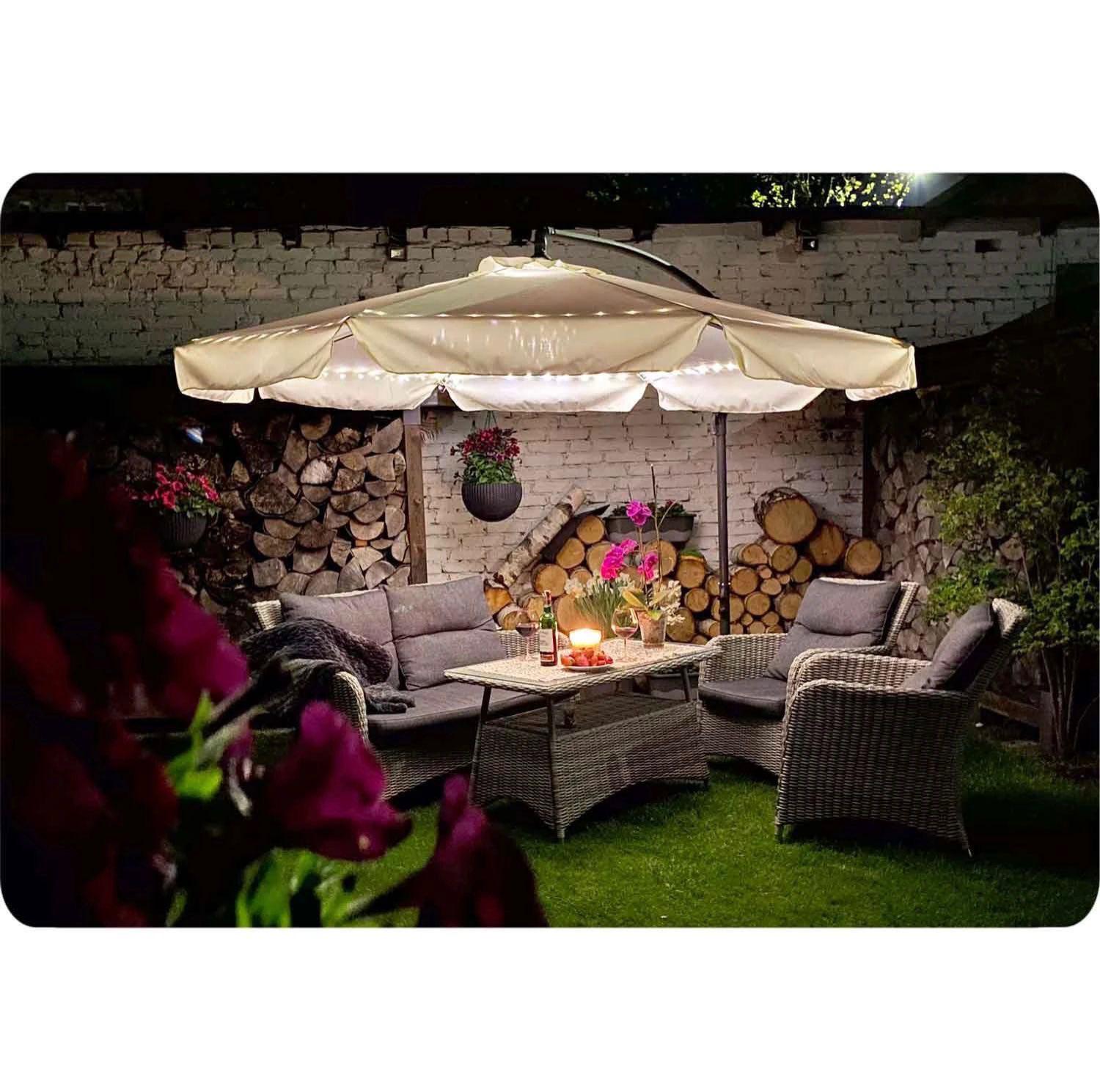 Парасоля садова кутова Plonos з нахилом 3,5 м Кремовий (4231) - фото 11