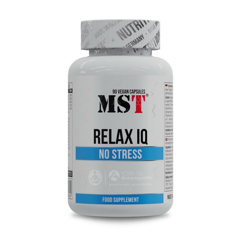 Комплекс стресса с ашвагандой KSM-66 бакопой магнием и витаминами B MST Relax IQ No Stress 90 вер. капс.