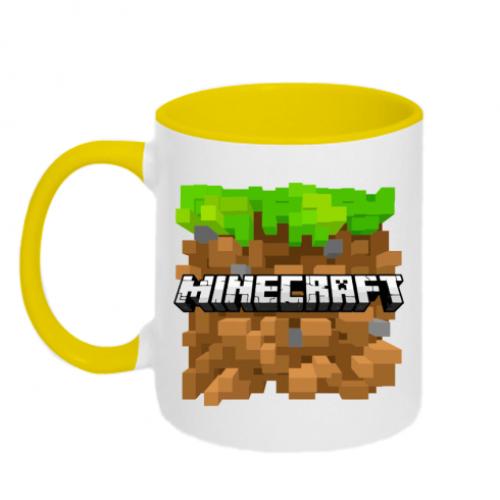 Чашка двухцветная Minecraft Main Logo 320 мл Белый с желтым (352292-34-39138)