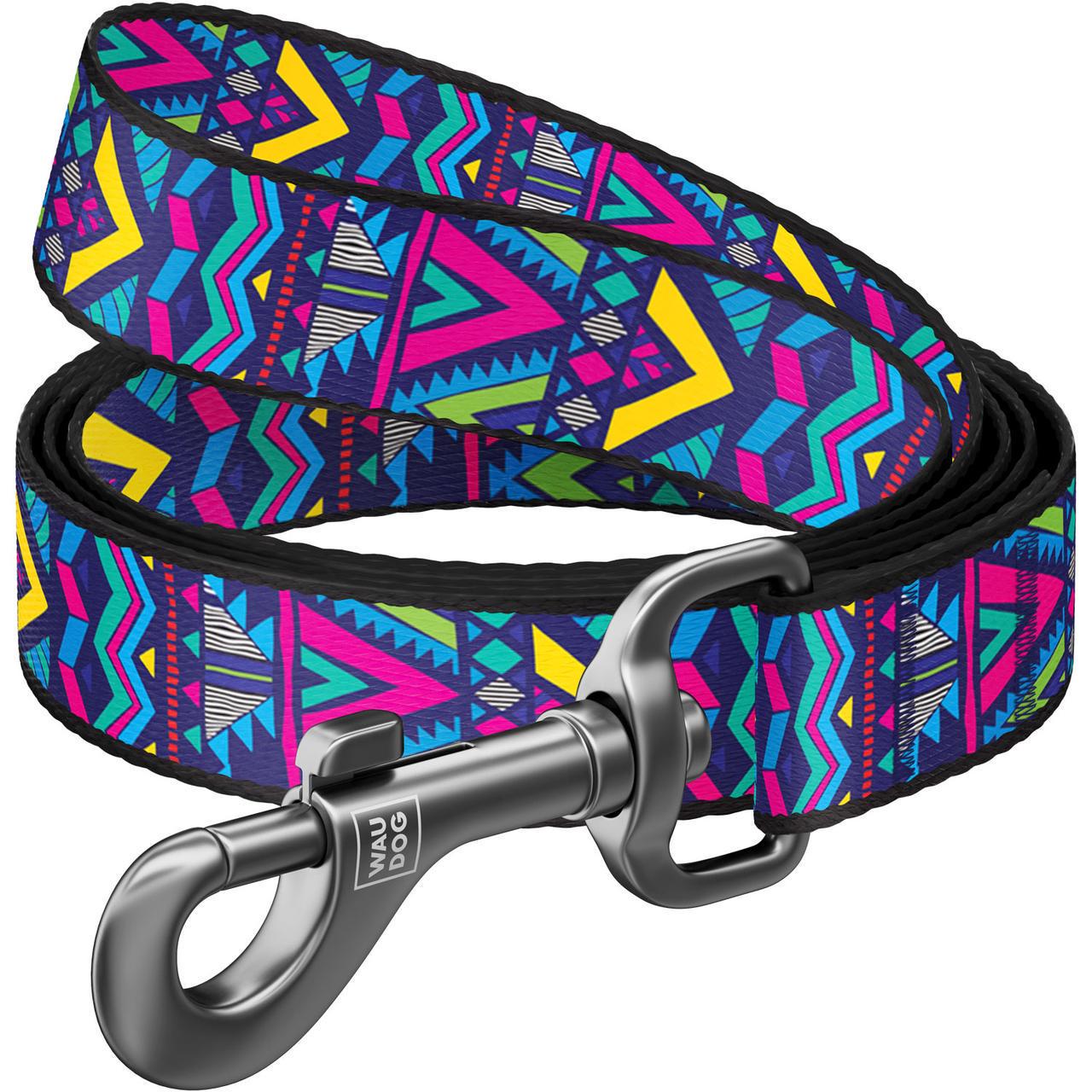 Поводок для собак нейлоновый Waudog Nylon Инди 122 см 25 мм (4834)