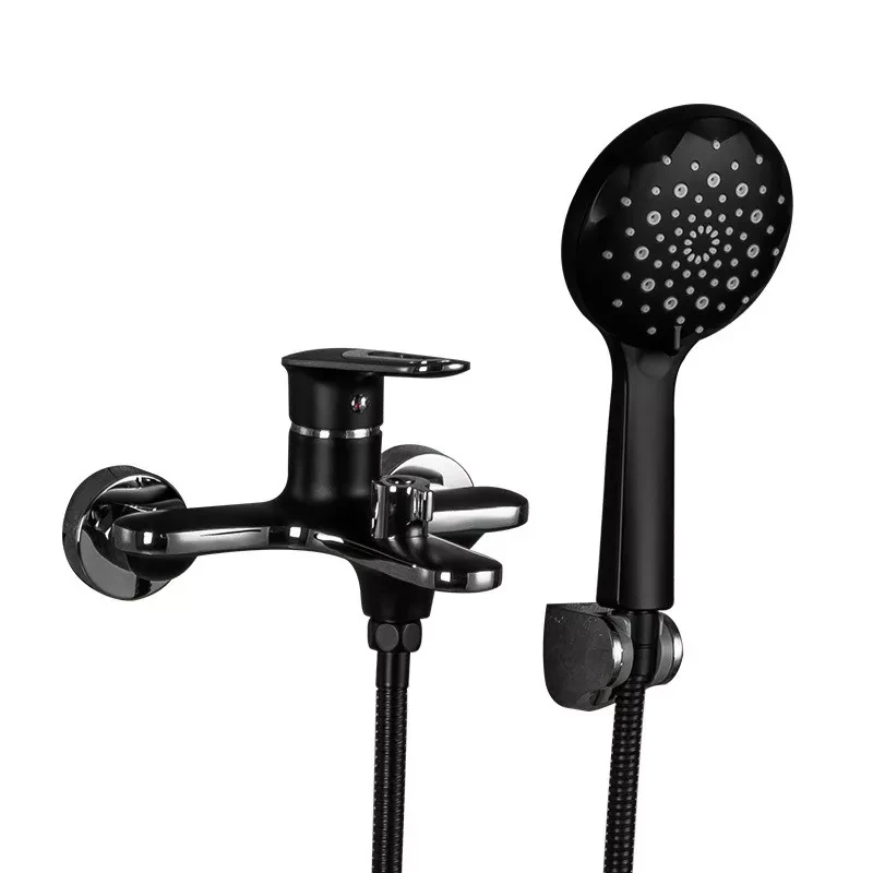 Смеситель для ванны Frap F3249-6 с душевым гарнитуром Черный/Хром (2465586970)