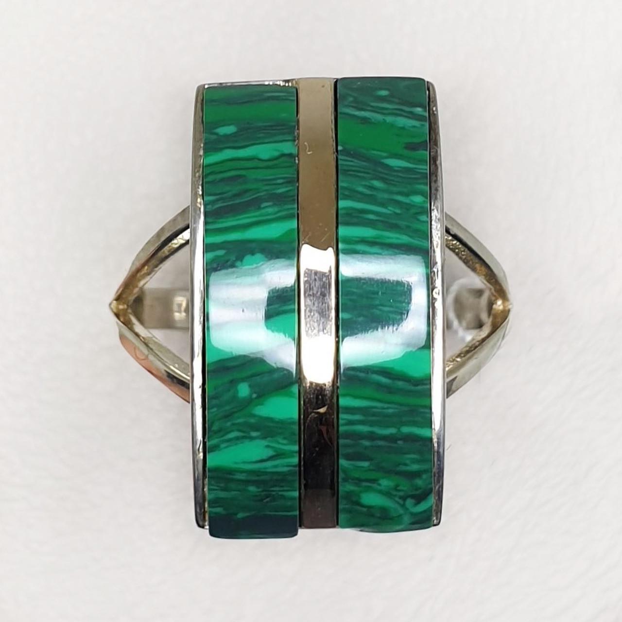 Кольцо серебряное с малахитом р. 19,5 6,02 г (1397607766) Кольцо серебряное с малахитом р. 19,5 6,02 г (1397607766)