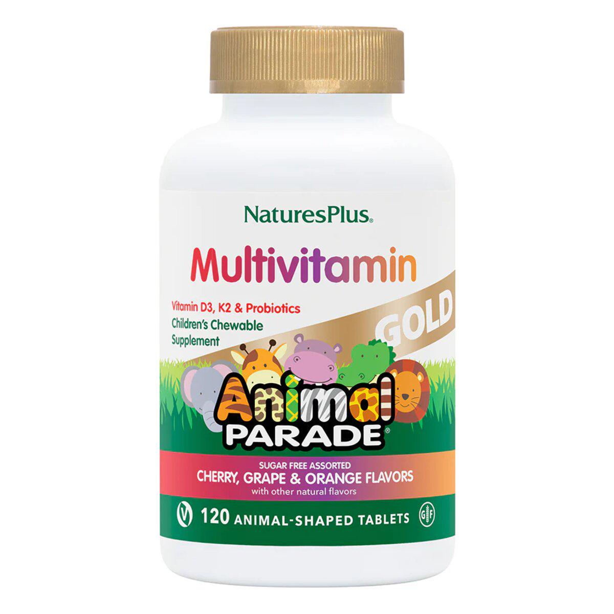 Мультивитамины Natures Plus Animal Parade Gold для детей вкус ассорти 120 жевательных таблеток