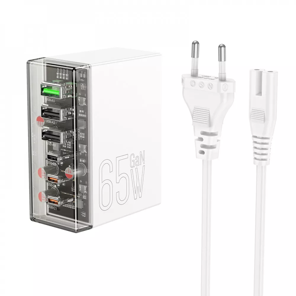 Сетевое зарядное устройство Hoco N36 GaN 65W с 6 портами 3xUSB-C/3xUSB-A (777172) Сетевое зарядное устройство Hoco N36 GaN 65W с 6 портами 3xUSB-C/3xUSB-A (777172)