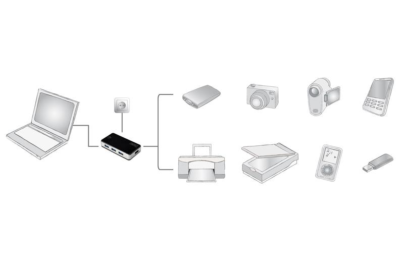 Концентратор Digitus USB 3.0 Hub 4 Port Чорний - фото 6