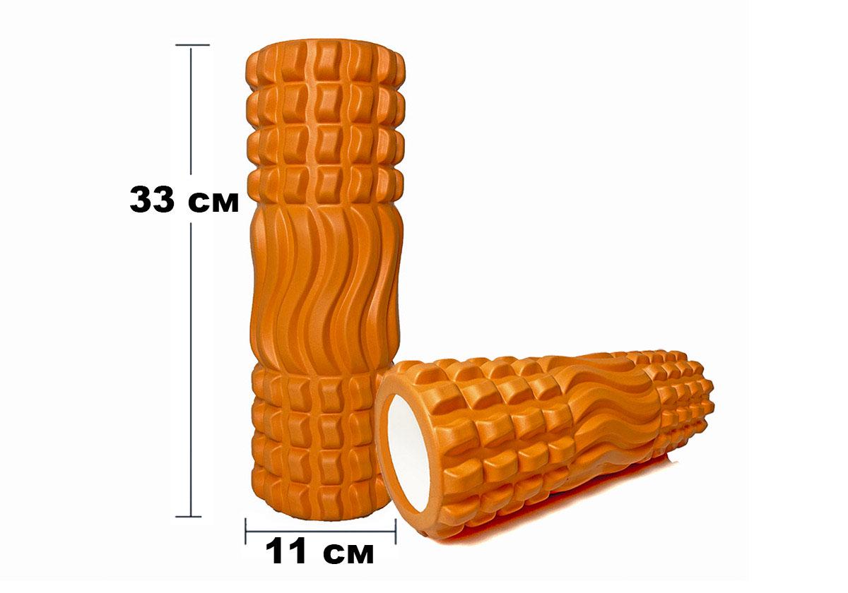 Масажний ролик EasyFit Wavyspines 33 см Оранжевий (EF-2060-Or) - фото 2