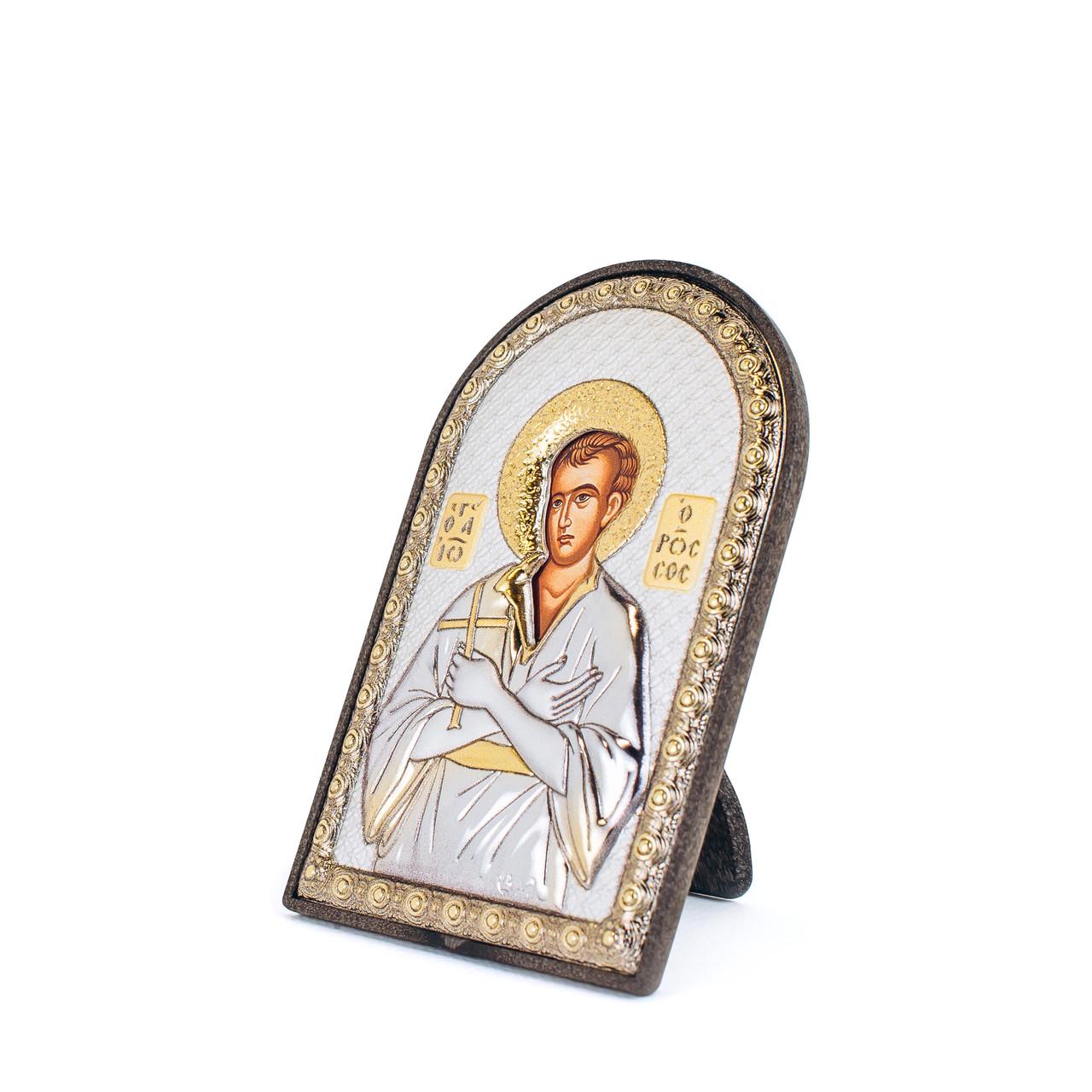 Срібна ікона Святий Іоан арочної форми на пластиковій основі 10х14 см - фото 3 Срібна ікона Святий Іоан арочної форми на пластиковій основі 10х14 см - фото 3