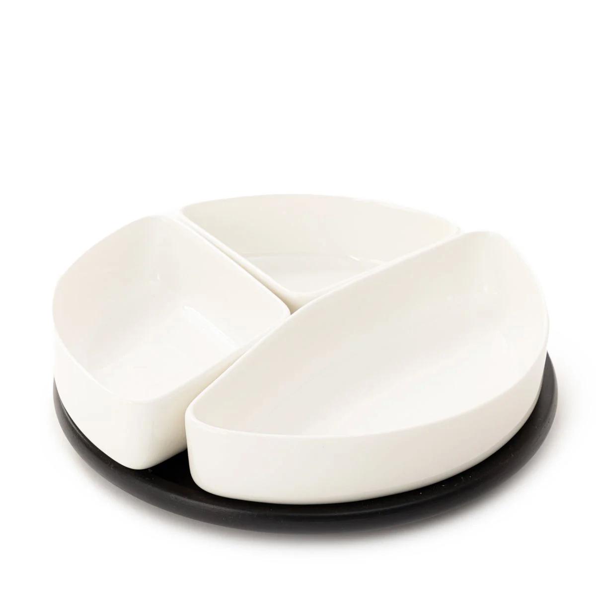 Сервировочный набор Homla FELKO на подносе 24х6 см 3 шт. Белый (217763)