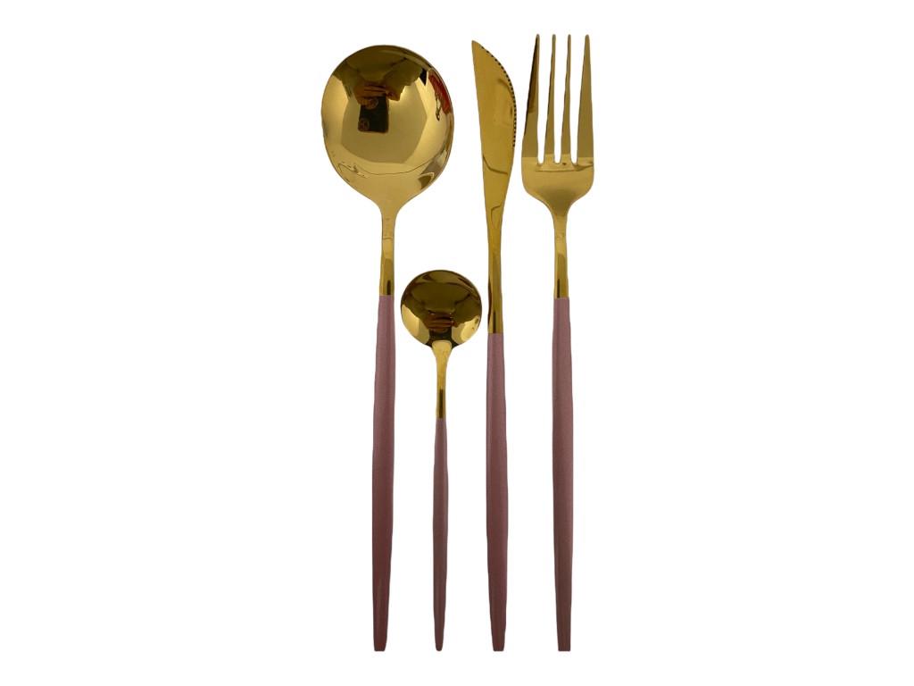 Набор столовых приборов Kitchen на 6 персон Розовый (1496764818) - фото 2 Набор столовых приборов Kitchen на 6 персон Розовый (1496764818) - фото 2