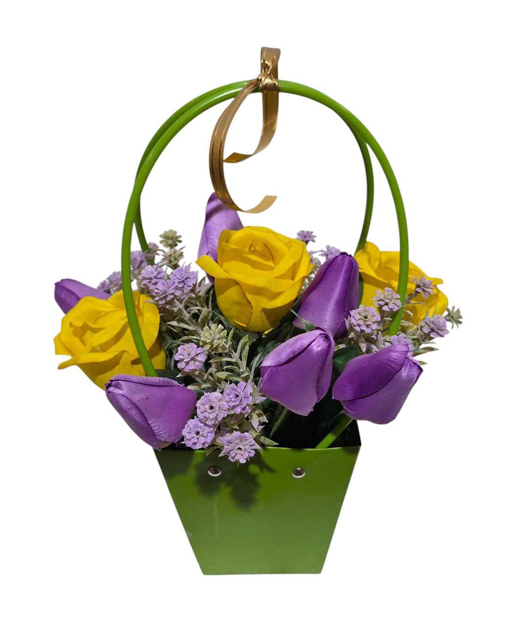 Сумка Ravisto Тюльпаны и розы 31x21 см Желто-фиолетовый (0511-2)