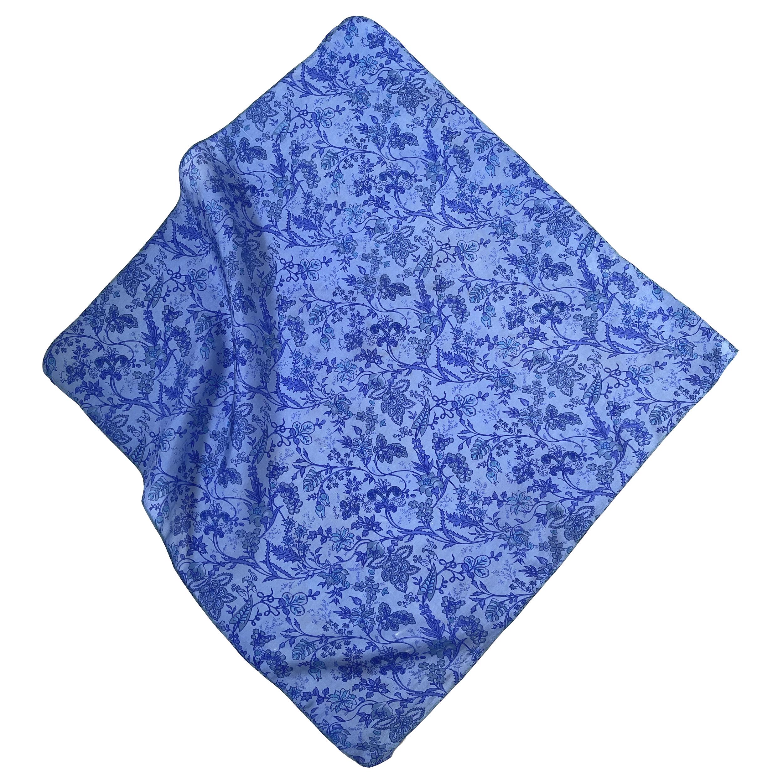 Натуральный шелковый платок Silk Route 50х50 см Голубой (1278)