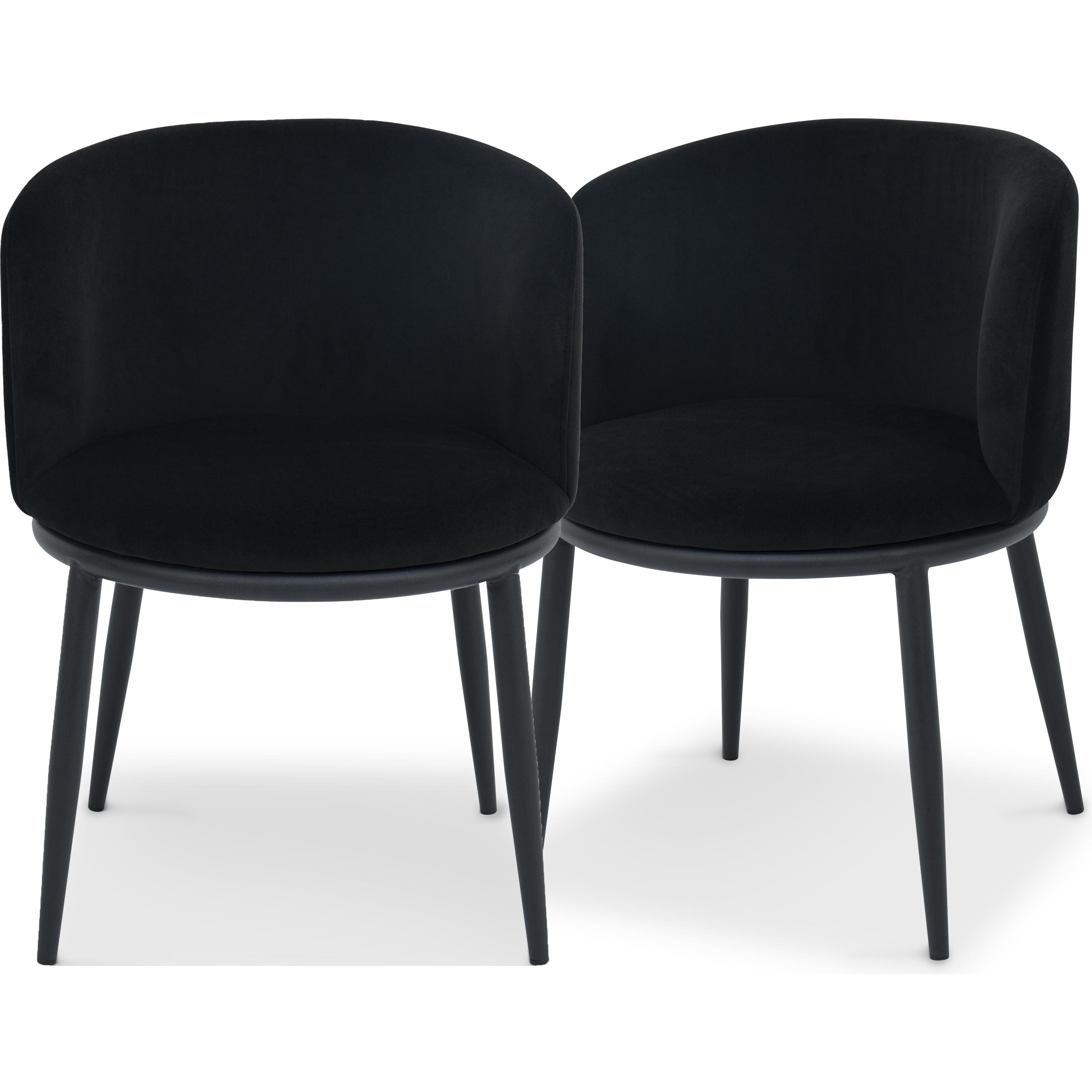 Комплект из 2-х обеденных стульев Bali Black moon velvet black base (16110)