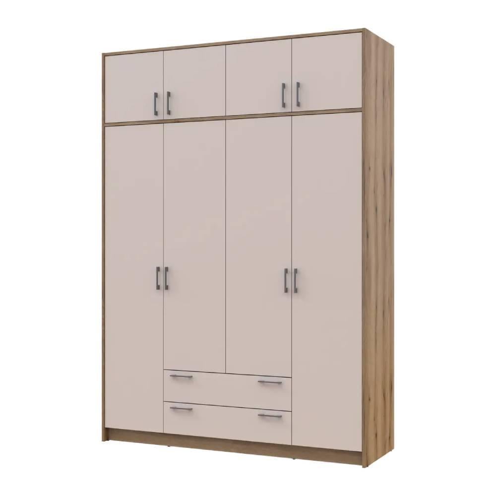 Шкаф для одежды Doros Ронди DRS-011668 с антресолью 4ДСП 160х52х236 см Дуб Артизан/Кашемир (80737829)