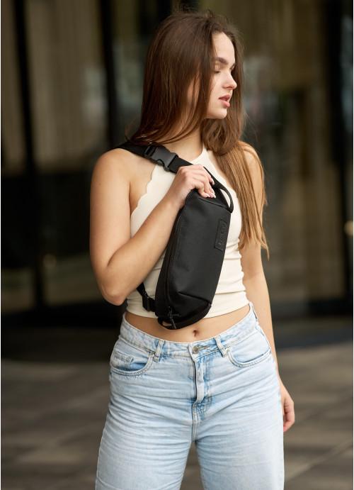 Поясна сумка жіноча Sambag тканинна Чорний (921036414)