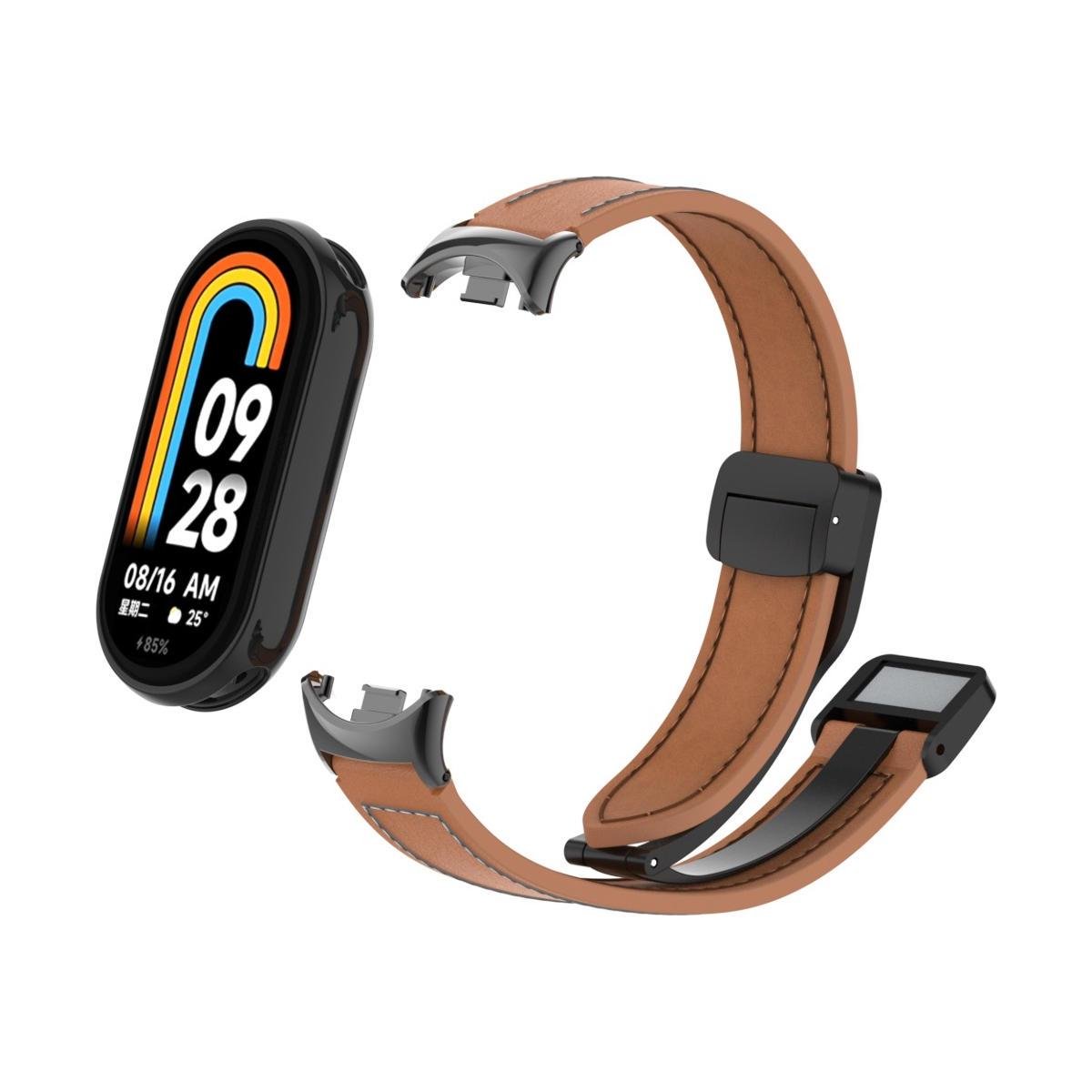 Браслет шкіряний для Xiaomi Band 8 Коричневий (11131294) - фото 5