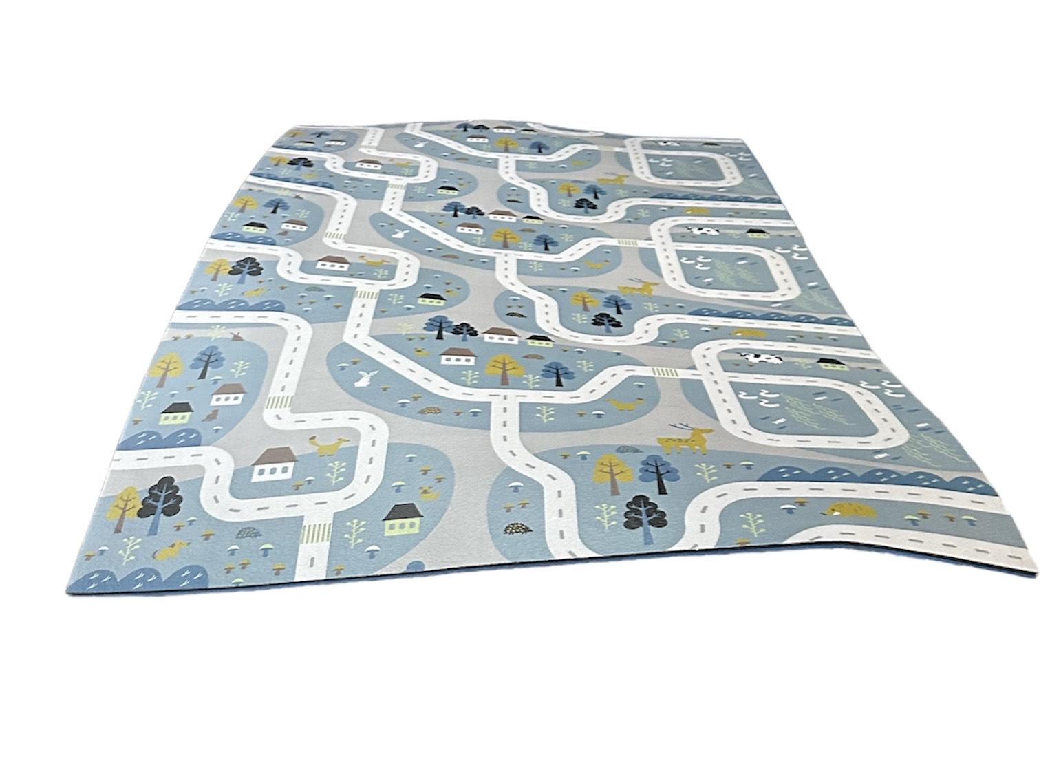 Коврик детский Termoizol Лесной городок/Волна двухсторонний толщина 8 мм 120х120 см