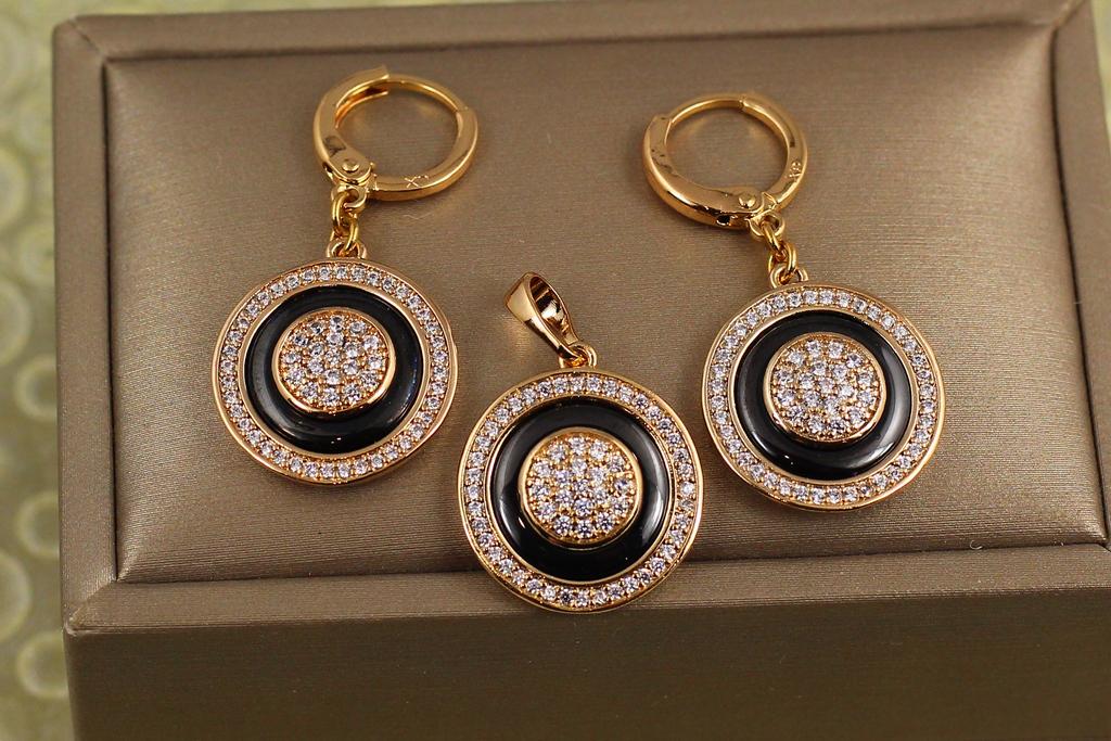 Набор Xuping Jewelry эхо в полночь Золотистый (34179550)