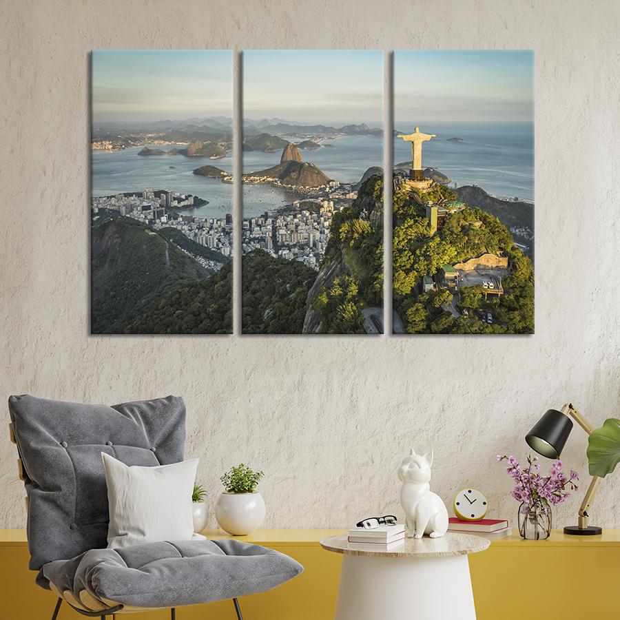 Картина модульная из 3 частей Статуя Христа-Искупителя в Бразилии L 128x81 см (466-31)