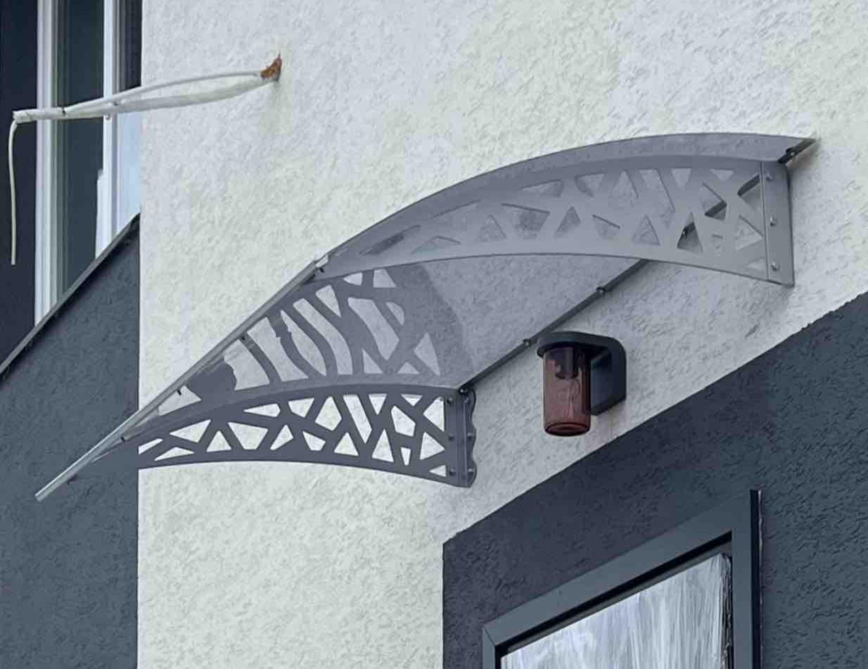 Навес-козырек Prime Геометрия поликарбонат монолитный 3 мм 150х100 см Серебреный (29424406)