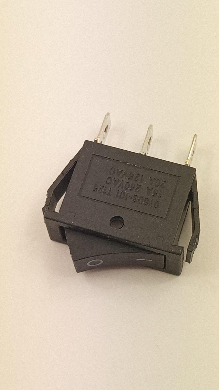 Переключатель клавишный KCD3-102 3pin ON-ON 15A/250VAC Черный (28803)