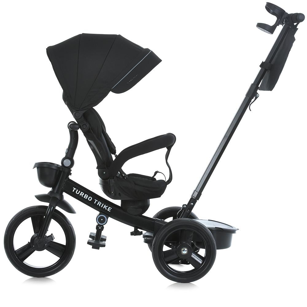 Велосипед триколісний Turbo Trike MT 1001-1 з батьківською ручкою і поворотним сидінням Чорний - фото 2