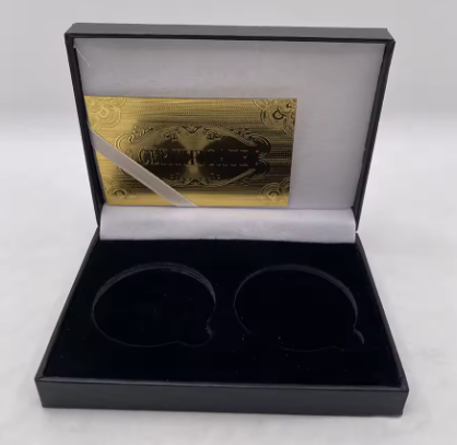 Коробка подарочная для двух монет откидная 40 мм Черный (28273884)